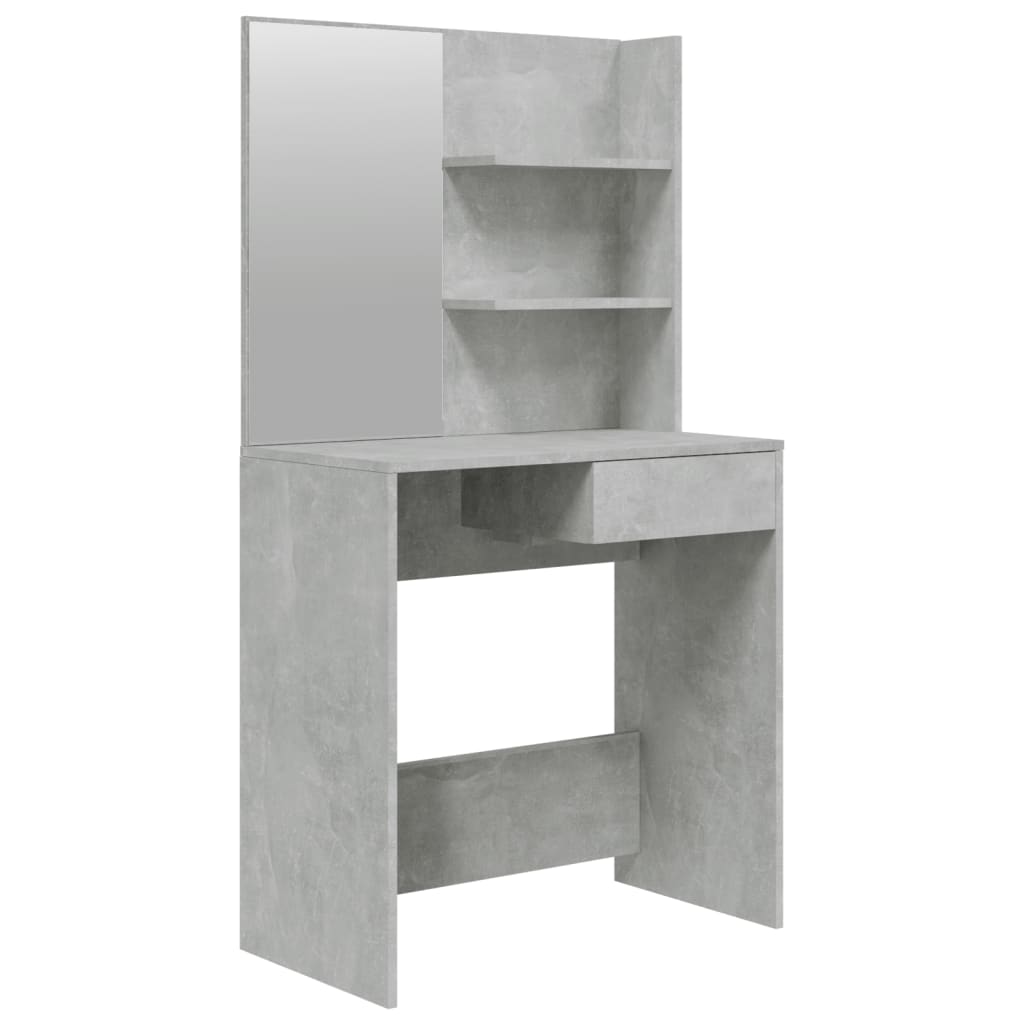 Tocador - tocador de maquillaje - mesa de tocador con espejo color gris hormigón 74,5x40x141 cm