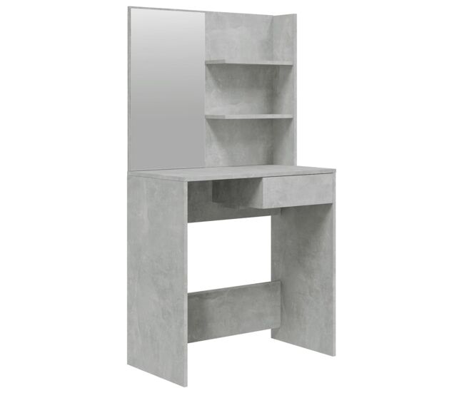 Tocador - tocador de maquillaje - mesa de tocador con espejo color gris hormigón 74,5x40x141 cm