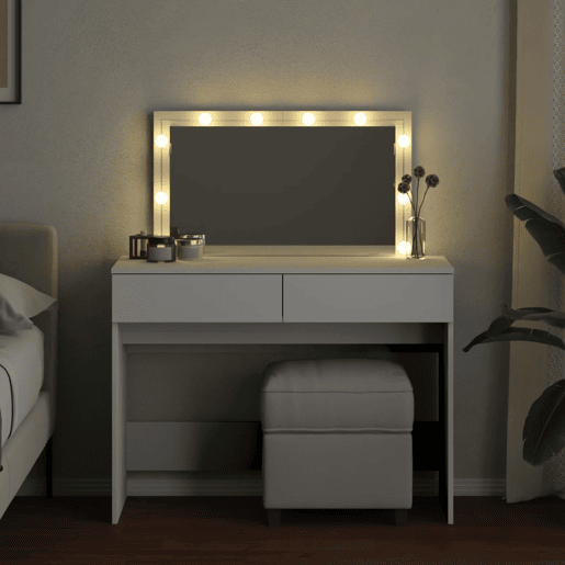Penteadeira - Toucador com LEDs 100x40x120 cm branco Penteadeira - Toucador com LEDs 100x40x120 cm branco