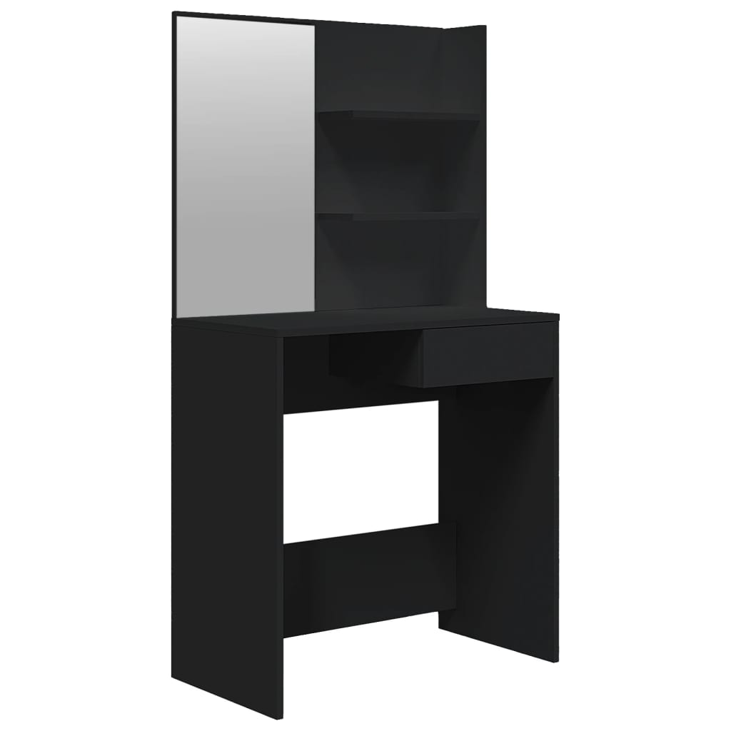 Tocador - tocador de maquillaje - mesa de tocador con espejo negro 74,5x40x141 cm