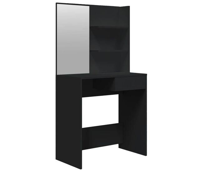 Tocador - tocador de maquillaje - mesa de tocador con espejo negro 74,5x40x141 cm