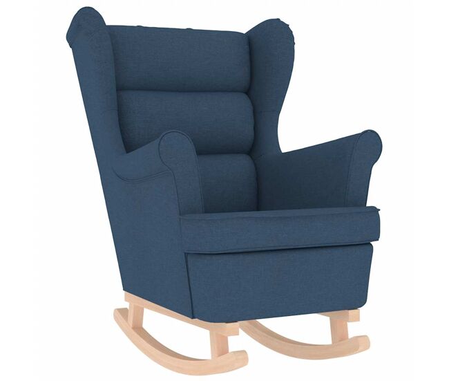 Vidaxl silla mecedora de tela azul 74x90x102 cm