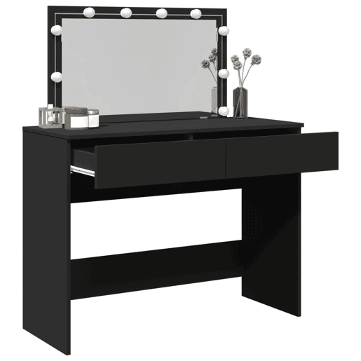 Penteadeira - Toucador com luzes LED 100x40x120 cm preto