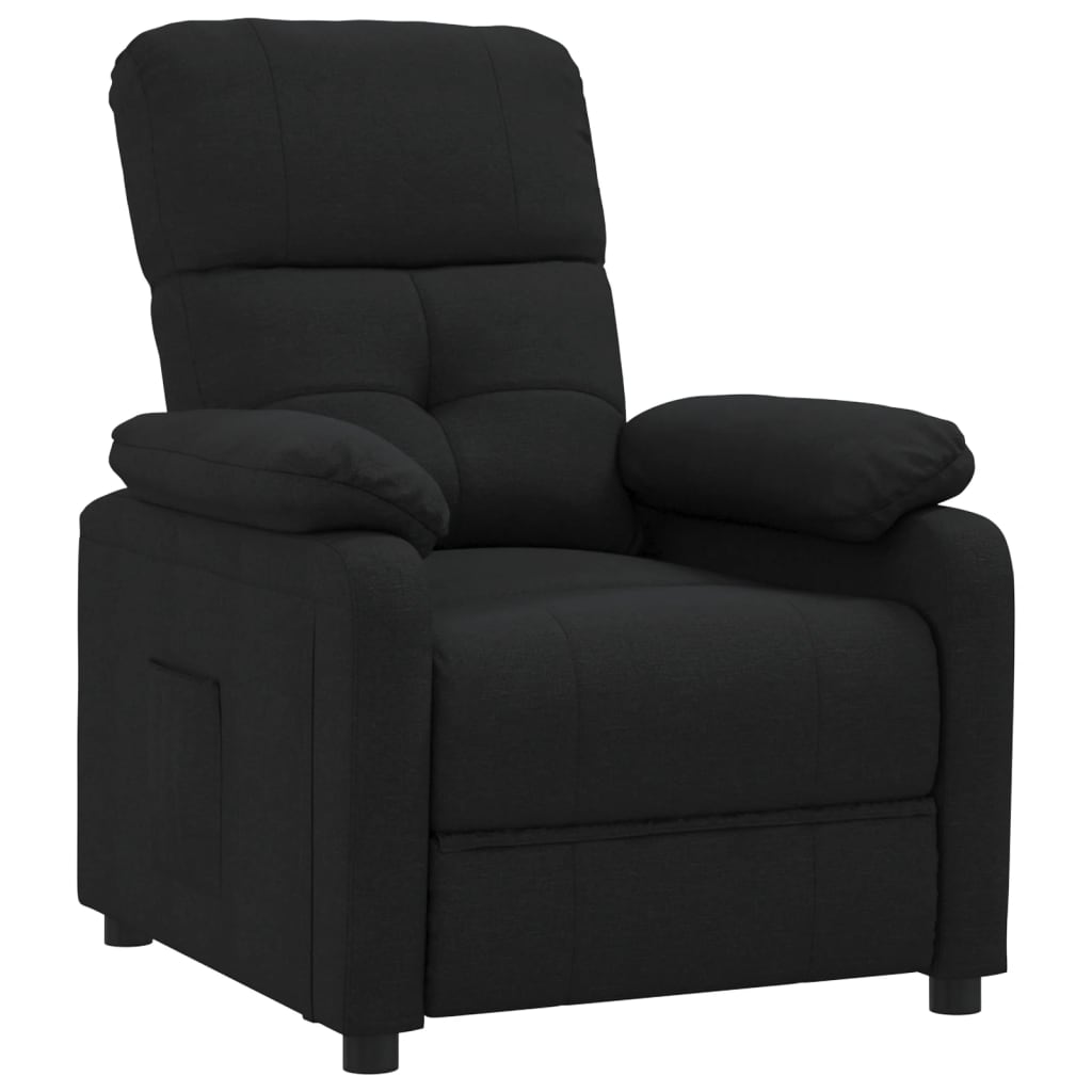 Vidaxl sillón reclinable de tela negro