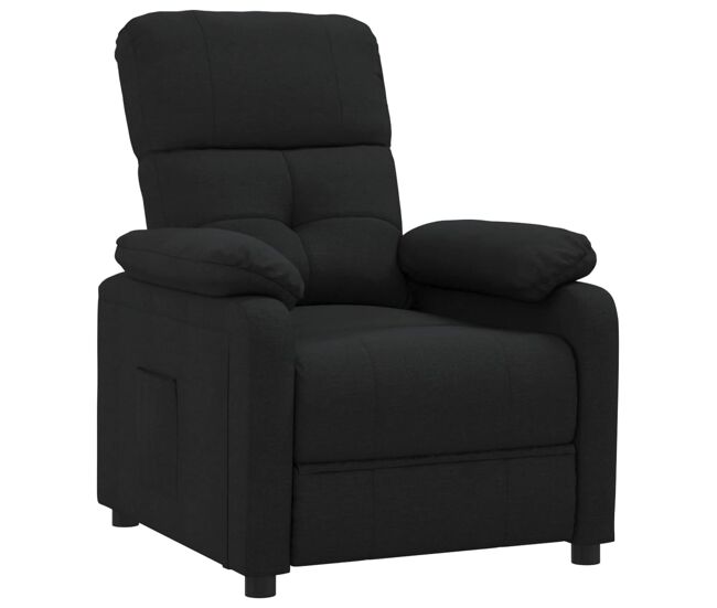 Vidaxl sillón reclinable de tela negro