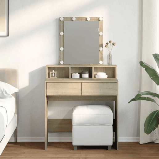 Penteadeira - Toucador com LED 80x41x144,5 cm carvalho sonoma
