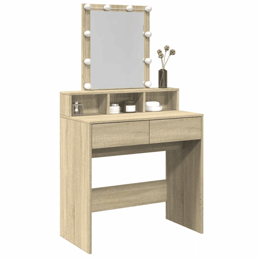 Penteadeira - Toucador com LED 80x41x144,5 cm carvalho sonoma