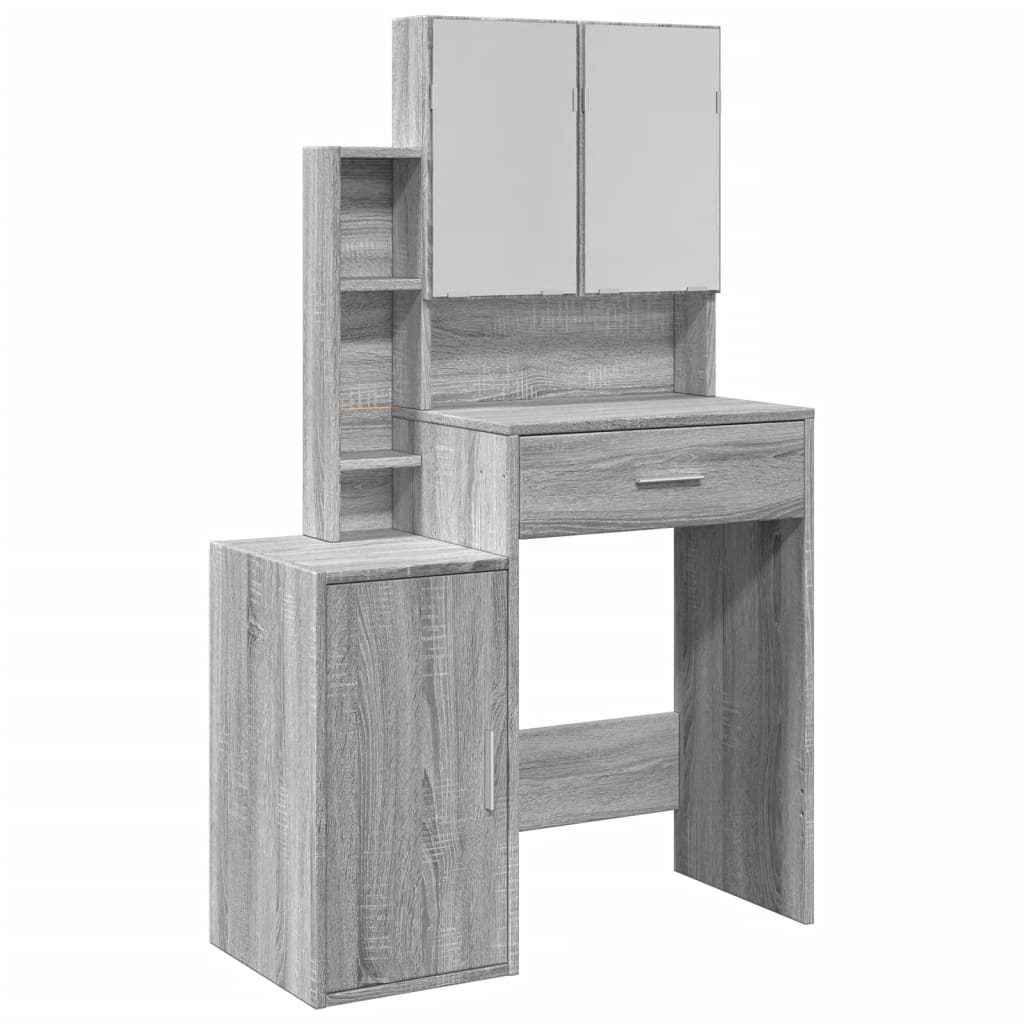 Tocador - tocador de maquillaje - mesa de tocador con mueble gris sonoma 80x35x132 cm