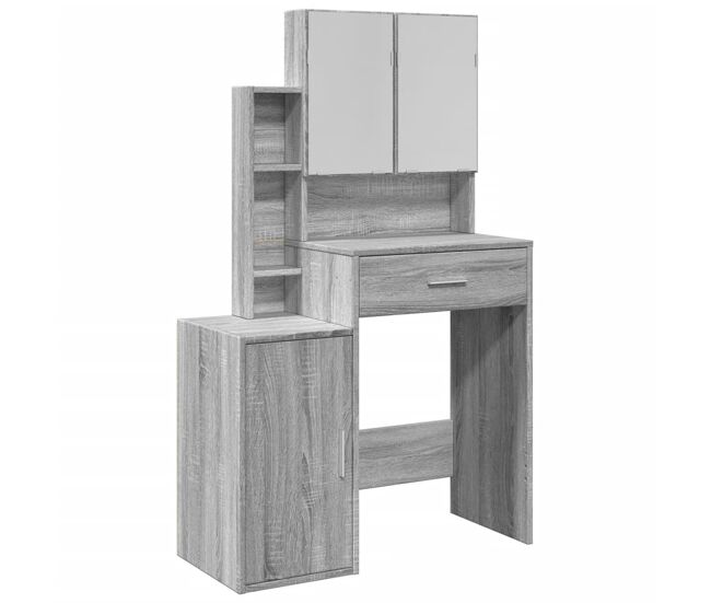 Tocador - tocador de maquillaje - mesa de tocador con mueble gris sonoma 80x35x132 cm