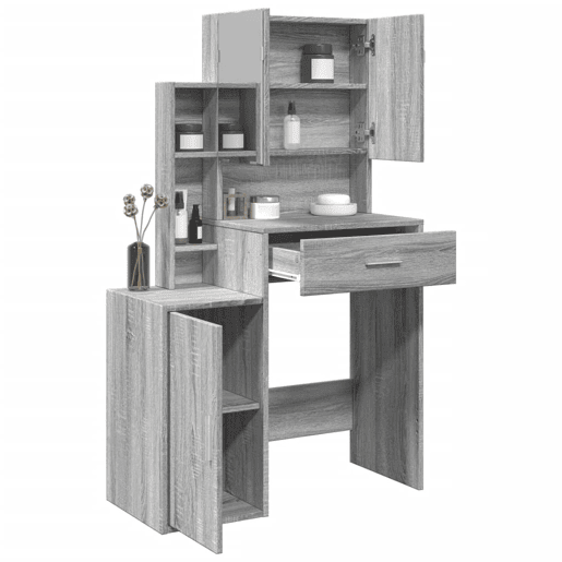 Penteadeira - Toucador com armário 80x35x132 cm cor cinzento sonoma