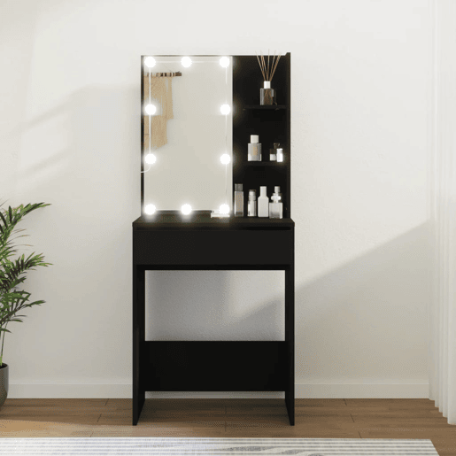 Penteadeira - Toucador com luzes LED 60x40x140 cm preto