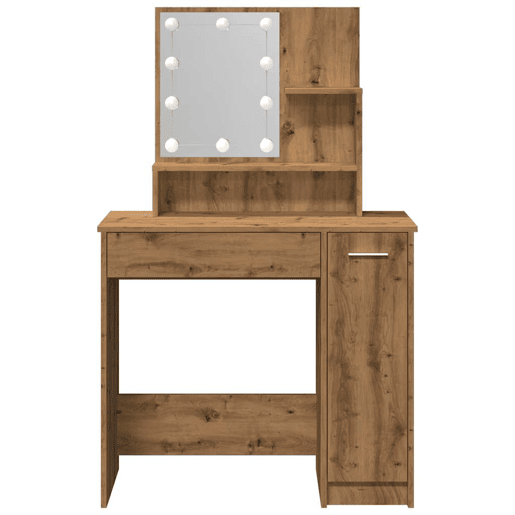 Penteadeira - Toucador com luzes LED 86,5x35x136 cm cor carvalho artisiano