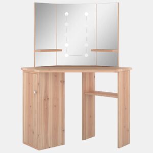 Penteadeira - Toucador de canto com LED 111x54x141,5 cm carvalho