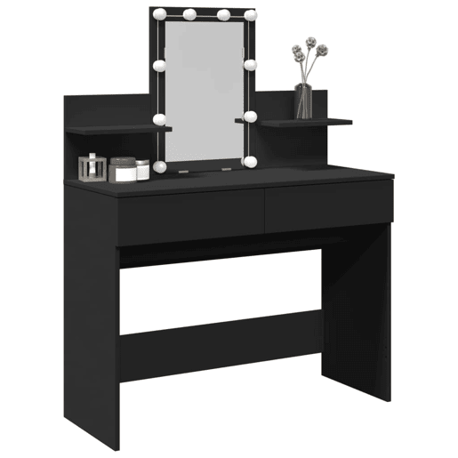 Penteadeira - Toucador com luzes LED 100x40x130 cm preto