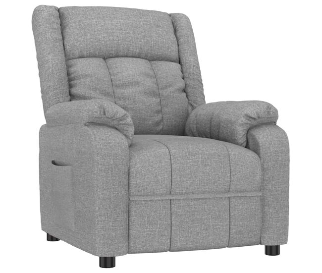 Vidaxl sillón reclinable de tela gris claro