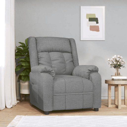 vidaXL Poltrona reclinável tecido cinzento-claro vidaXL Poltrona reclinável tecido cinzento-claro