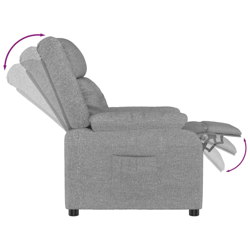 vidaXL Poltrona reclinável tecido cinzento-claro vidaXL Poltrona reclinável tecido cinzento-claro