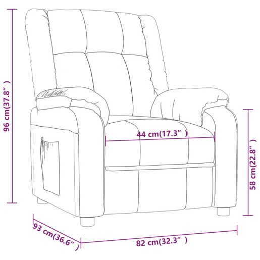 vidaXL Poltrona reclinável tecido cinzento-claro vidaXL Poltrona reclinável tecido cinzento-claro