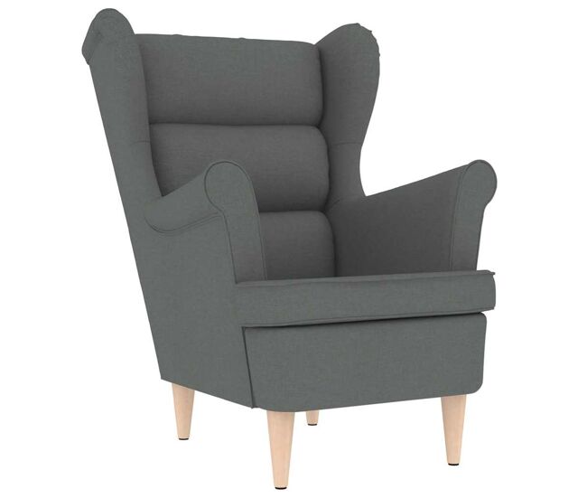 Vidaxl sillón de tela gris oscuro 74x84x100 cm