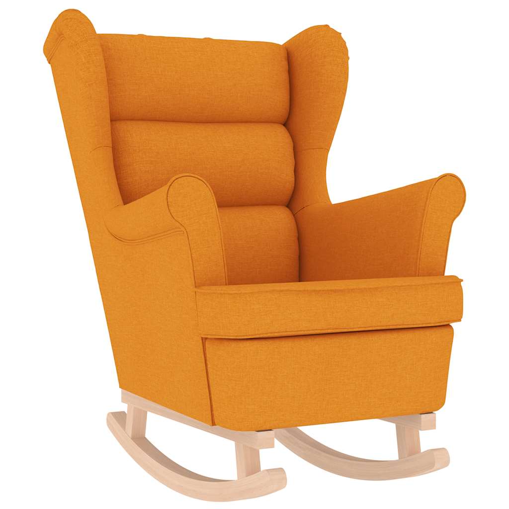 Vidaxl silla mecedora de tela amarillo oscuro 74x90x102 cm