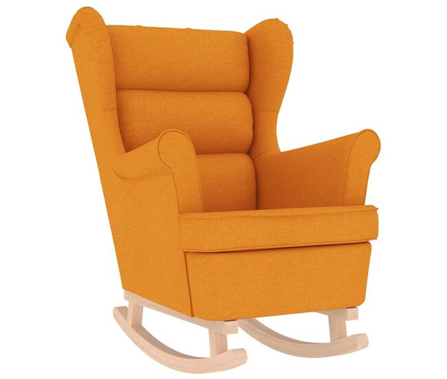 Vidaxl silla mecedora de tela amarillo oscuro 74x90x102 cm