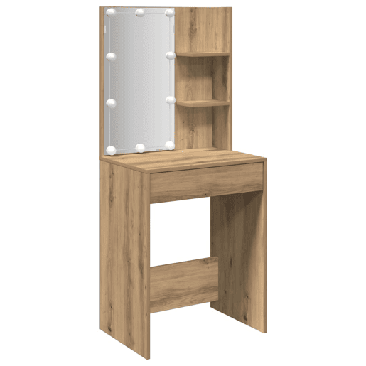 Penteadeira - Toucador com luzes LED 60x40x140 cm cor carvalho artisiano