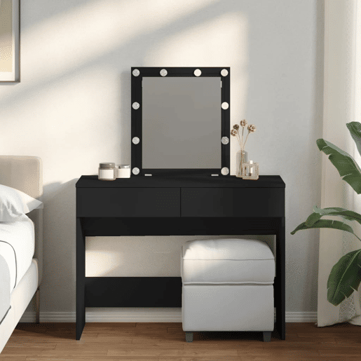 Penteadeira - Toucador com luzes LED 100x40x130 cm preto