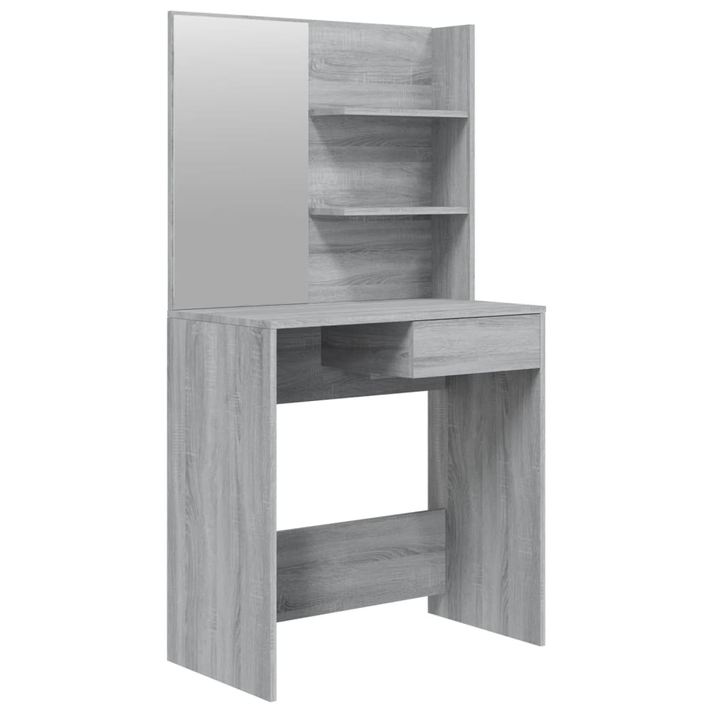 Tocador - tocador de maquillaje - mesa de tocador con espejo color gris sonoma 74,5x40x141 cm