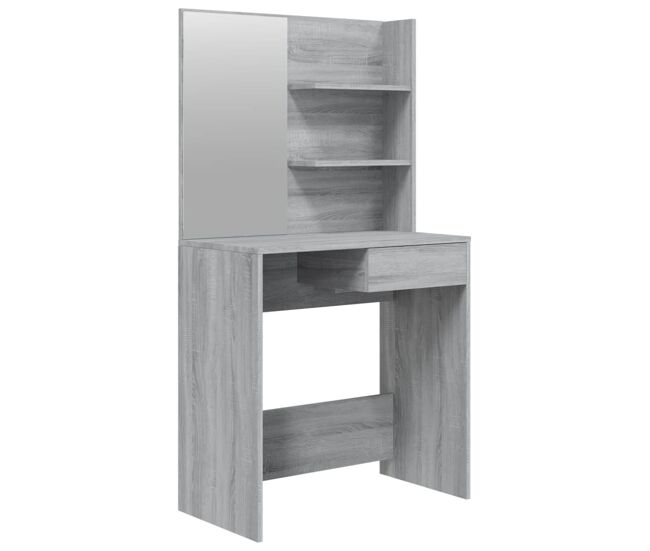 Tocador - tocador de maquillaje - mesa de tocador con espejo color gris sonoma 74,5x40x141 cm