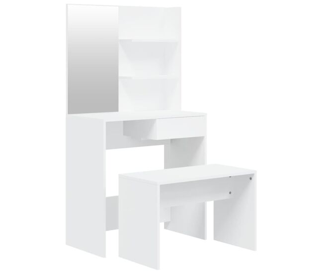 Juego de tocador - tocador de maquillaje - mesa de tocador blanco 74,5x40x141 cm
