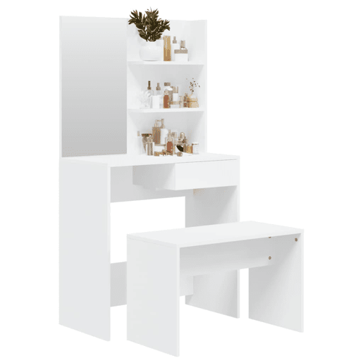 Conjunto Penteadeira - Toucador 74,5x40x141 cm branco