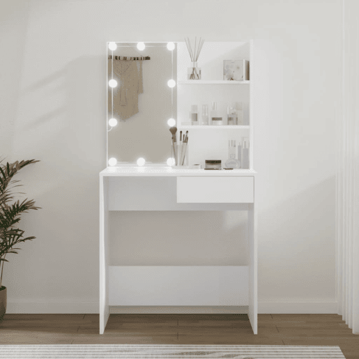 Penteadeira - Toucador com LEDs 74,5x40x141 cm branco