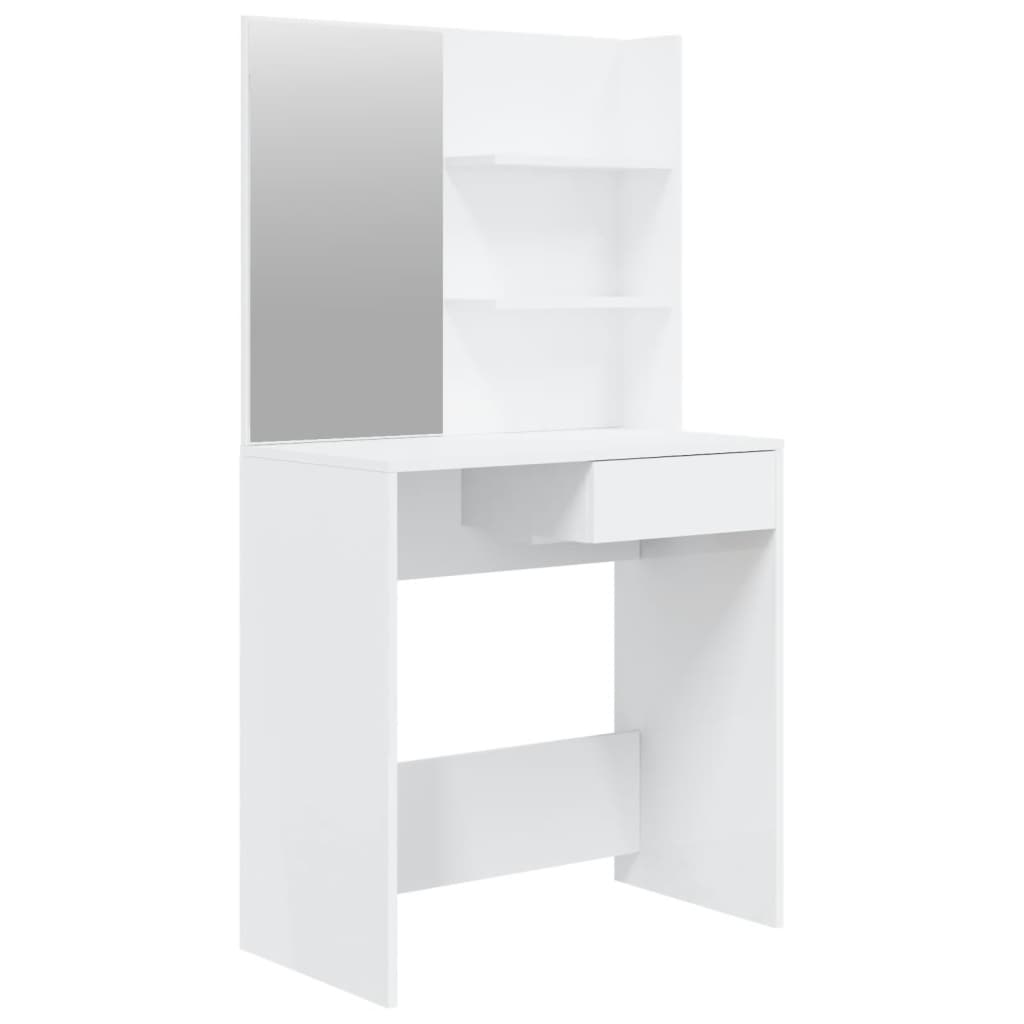 Tocador - tocador de maquillaje - mesa de tocador con espejo blanco brillante 74,5x40x141 cm