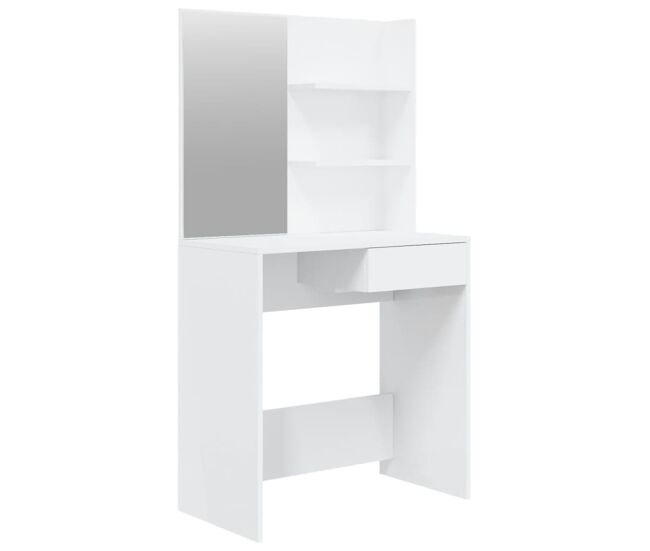 Tocador - tocador de maquillaje - mesa de tocador con espejo blanco brillante 74,5x40x141 cm