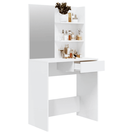 Penteadeira - Toucador com espelho 74,5x40x141 cm branco brilhante