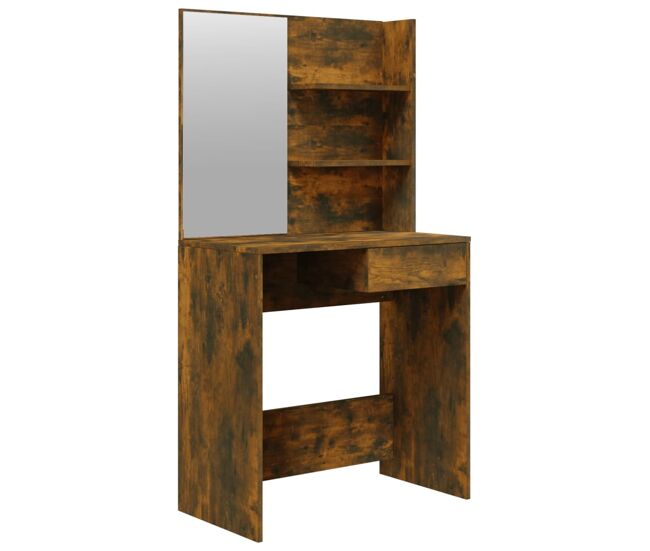 Tocador - tocador de maquillaje - mesa de tocador con espejo color roble ahumado 74,5x40x141 cm