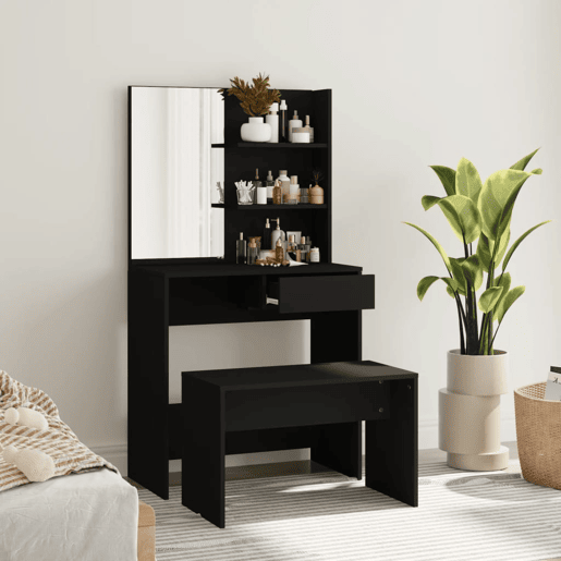 Conjunto de Penteadeira - Toucador 74,5x40x141 cm preto
