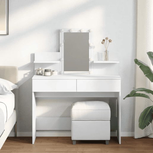Penteadeira - Toucador com LEDs 100x40x130 cm branco