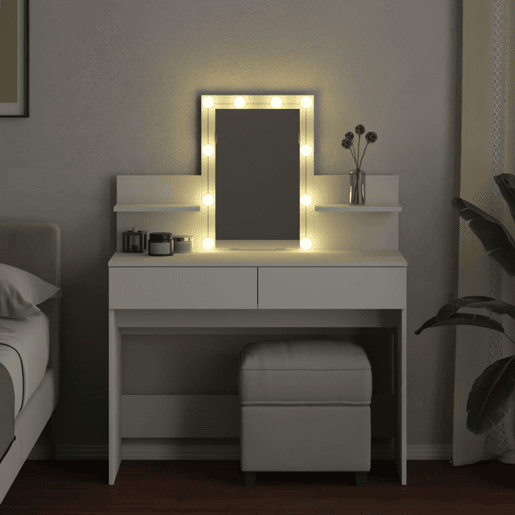 Penteadeira - Toucador com LEDs 100x40x130 cm branco