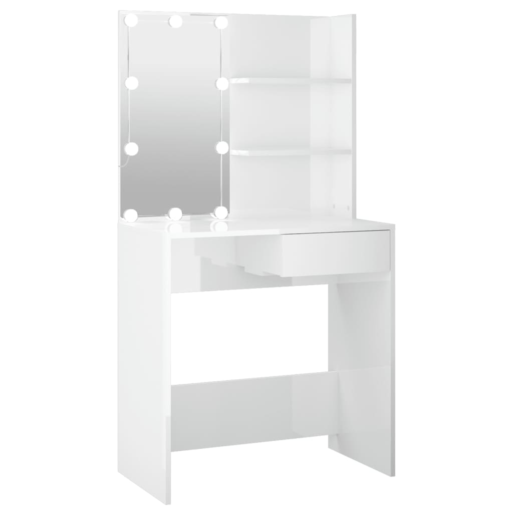 Tocador - tocador de maquillaje - mesa de tocador con led blanco brillante 74,5x40x141 cm