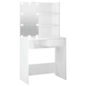 Penteadeira - Toucador com LEDs 74,5x40x141 cm branco brilhante