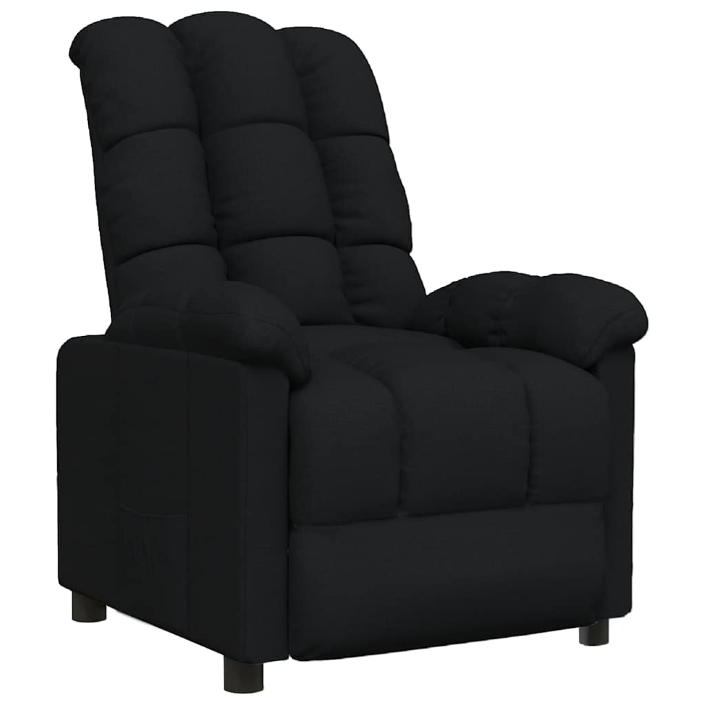 Vidaxl sillón reclinable de tela negro