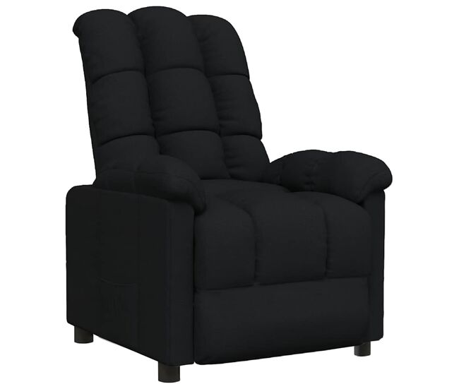 Vidaxl sillón reclinable de tela negro