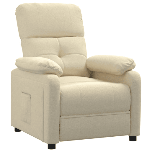 vidaXL Poltrona reclinável tecido cor creme vidaXL Poltrona reclinável tecido cor creme