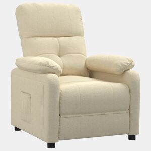 vidaXL Poltrona reclinável tecido cor creme