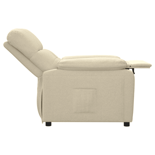 vidaXL Poltrona reclinável tecido cor creme vidaXL Poltrona reclinável tecido cor creme