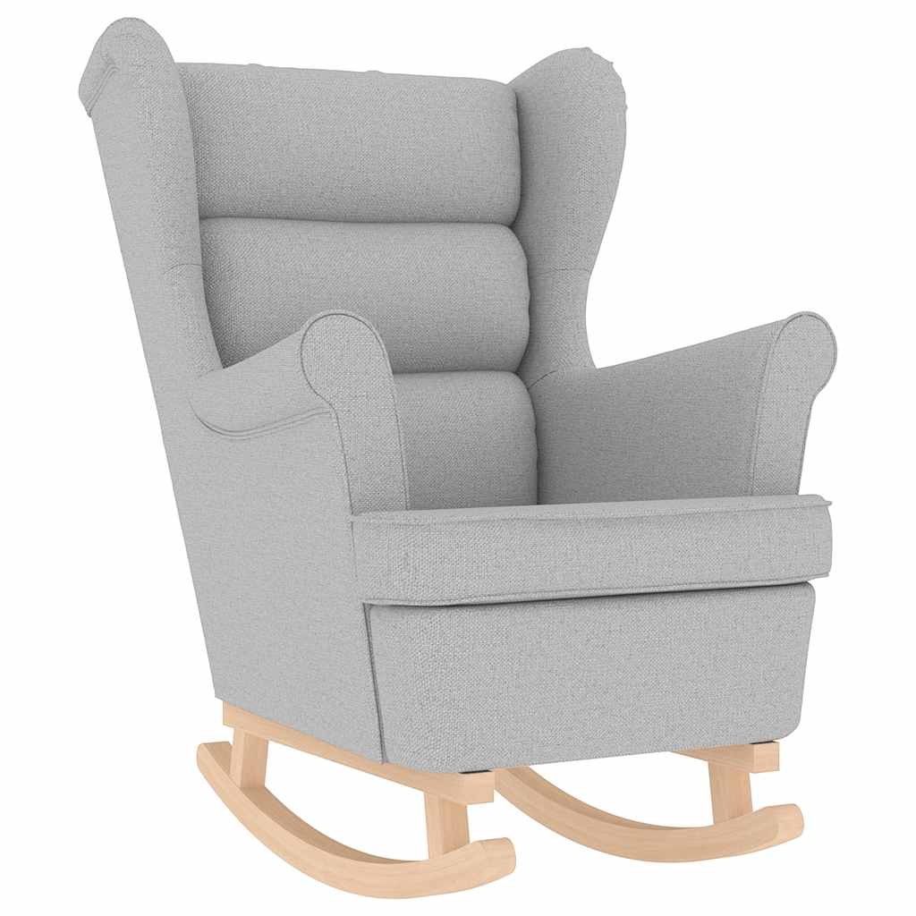Vidaxl silla mecedora de tela gris nube 74x90x102 cm