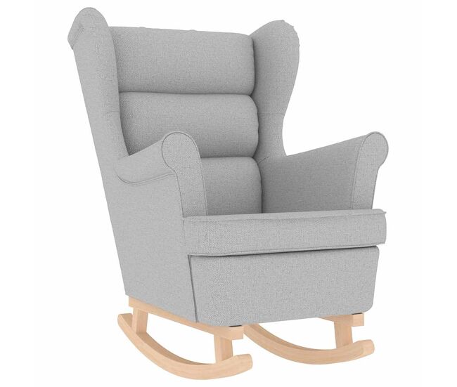 Vidaxl silla mecedora de tela gris nube 74x90x102 cm
