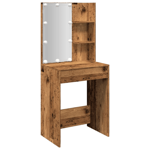 Penteadeira - Toucador com luzes LED 60x40x140 cm madeira velha