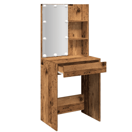 Penteadeira - Toucador com luzes LED 60x40x140 cm madeira velha
